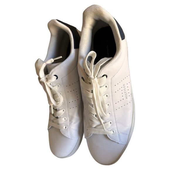 Tommy Hilfiger Men’s Sneakers – White Leather Low Top Size 13 - Picture 15 of 17